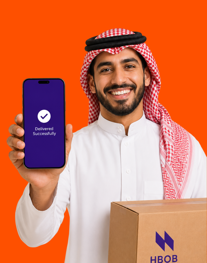 شريك من هبوب يحمل طرداً تم تسليمه بنجاح.